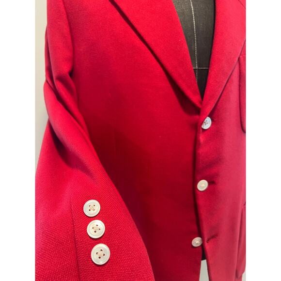 Hickey Freeman Red Cashmere Suit Jacket Blazer 3 Button Size 42 JP - Picture 3 of 9